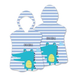 Hood Cape Kylpypyyhe Kylpytakki Poncho, 60x60cm - Stripe / Crocodile
