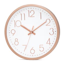 Veggklokke 30,5 cm diameter Klokke (rose gull - hvit)
