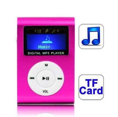 MP3-spelare med LCD-skärm, microSD-stöd och clips – inkl. hörlurar