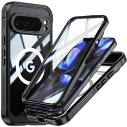 9H Herdet Glass Trippel Beskyttelse Telefondeksel kompatibelt med Google Pixel 10/10 Pro - Svart