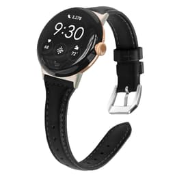 Aito nahkaranne Google Pixel Watch 3 45 mm -kellolle Musta