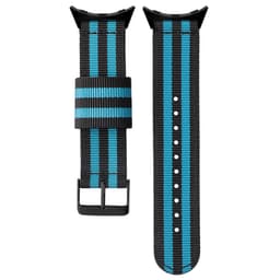 Nylon urrem til Google Pixel Watch 1/2/3 - 41mm Sort + blå