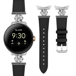 Klokkerem i ekte skinn for Google Pixel Watch 1/2 Sort