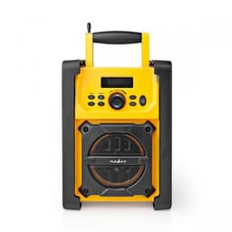 Nedis FM-radio | Jobsite Radio | FM | Batteri drevet / Nettstrøm drevet | Digitalt | 15 W | Skjermstørrelse: 2.2 "" | Blå hvit skjerm | IPX5 | Bære håndtak | Gul / Sort