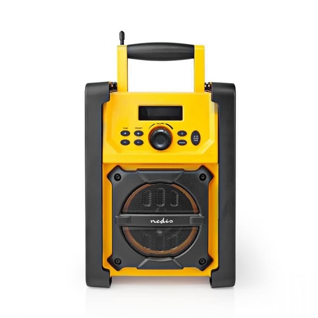 Nedis FM-radio | Radio på Arbetsplatsen | FM | Batteridriven / Strömadapter | Digital | 15 W | Displayens storlek: 2.20 " | Blå Vit Skärm | IPX5