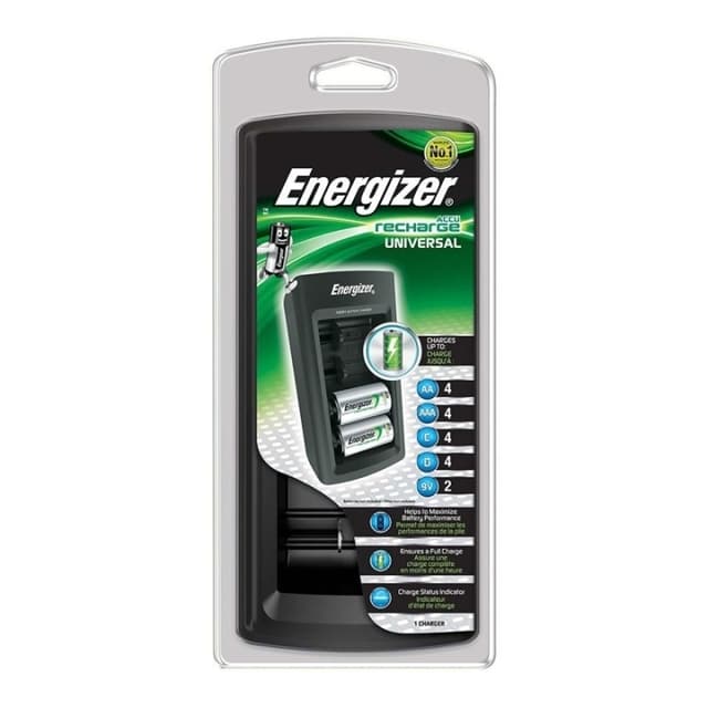 Energizer NiMH Batteriladdare AA / AAA | 1.2 / 9 V DC | Underhållsladdning | Fransk / Typ C (CEE 7/16) | Batteritypsenergi: AA / AAA / C / D / E-Block