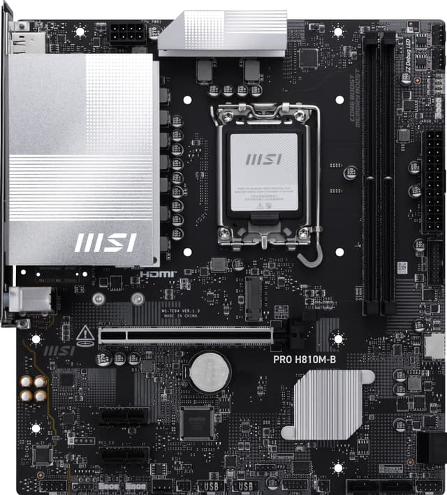 PRO H810M-B - motherboard - micro ATX - LGA1851 Socket - H810 Hovedkort - Intel H810 - Intel LGA1851 socket - DDR5 RAM - Micro-ATX