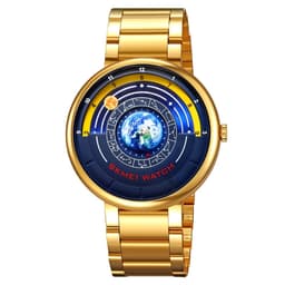 SKMEI Quartz Armbandsklocka Klocka 30M Vattentät Stålband Rund Armbandsur - Guld