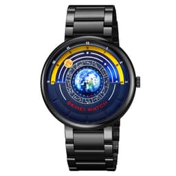 SKMEI Quartz Armbåndsur 30M Vandtæt Stålrem Rundt Armbåndsur - Sort