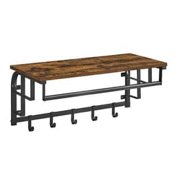 Hattehylle i industriell design med kleshenger - Brun/svart