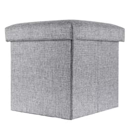 Hopfällbar Sittpall 38x38x38 cm Fotstöd (grå)
