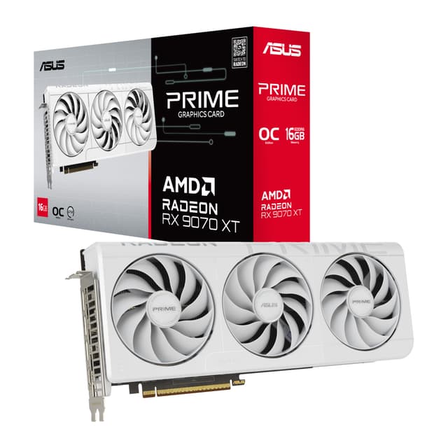 Radeon RX 9070 XT Prime OC White - 16GB GDDR6 RAM - Grafikkort