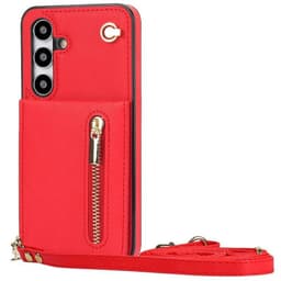 Zipper kaulakorukuori Samsung Galaxy S25 FE - Punainen