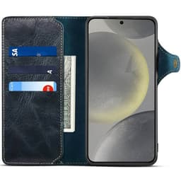 Denior lompakkokotelo nahkaa Samsung Galaxy S25 FE - Sininen