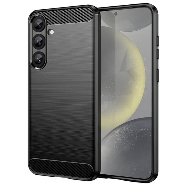 Børstet silikone cover til Samsung Galaxy S26 - Sort