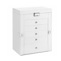 Smykkeskrin med 5 skuffer og et spejl - Hvid