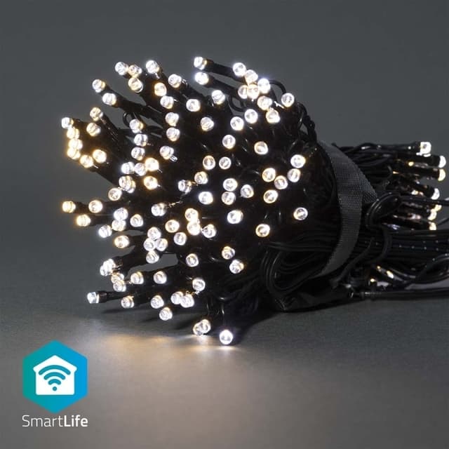 Nedis SmartLife Julbelysning | Sträng | Wi-Fi | Varm till cool vit | 200 LED's