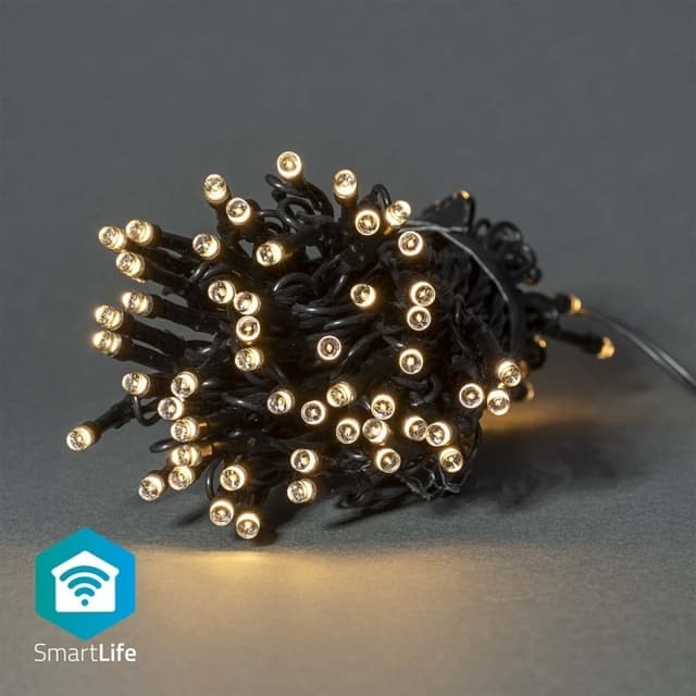 Nedis SmartLife Julbelysning | Sträng | Wi-Fi | Varm Vit | 50 LED's