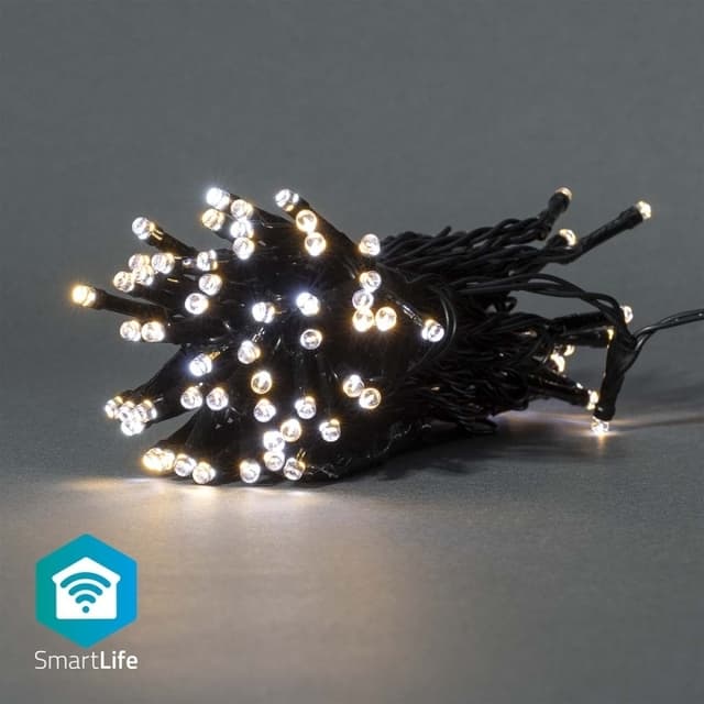 Nedis SmartLife Julbelysning | Sträng | Wi-Fi | Varm till cool vit | 50 LED's