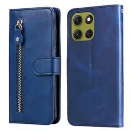 SKALO Motorola Moto G86 Power 5G Klassisk lynlås Flip Cover - Blå