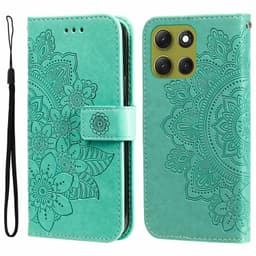 SKALO Motorola Moto G86 Power 5G Mandala Flip Cover - Turkis