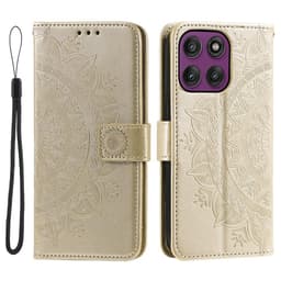 SKALO Motorola Moto G56 5G Mandala Plånboksfodral - Guld