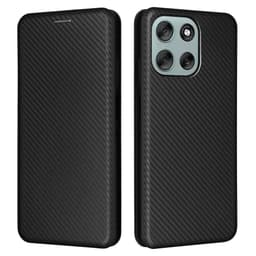 SKALO Motorola Moto G56 5G Carbon Fiber Plånboksfodral - Svart