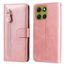 SKALO Motorola Moto G86 Power 5G Klassisk lynlås Flip Cover - Pink