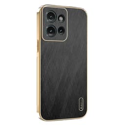 SKALO Motorola Moto G86 Power 5G KADEM Guldkant Cover - Sort