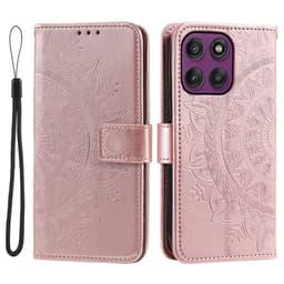 SKALO Motorola Moto G56 5G Mandala Flip Cover - Rosa guld