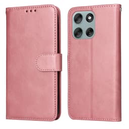 SKALO Motorola Moto G56 5G PU-læder Flip Cover - Pink