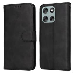 SKALO Motorola Moto G56 5G PU-läder Plånboksfodral - Svart