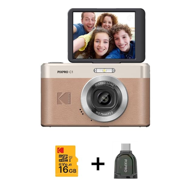 Kodak Digitalt Kamera Pixpro C1 CMOS 4x 13MP Pakke Brun | Elgiganten