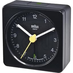 Braun BC02XB, Quartz alarm clock, Rectangle, Black, Analogue, Battery, AA
