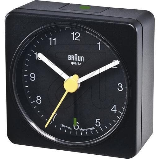 Braun BC02XB, Quartz-väckarklocka, Rektangel, Svart, Analog, Batteri, AA