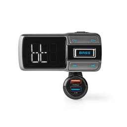 Nedis Bil Audio FM-sender | Svanehals | Håndfri opkald | 2.0 "" | LED Skærm | Bluetooth® | QC 3.0 / 5.0 V DC / 2.4 A | Hurtig opladning | Bass Boost | Google Assistant / Siri | Grå / Sort
