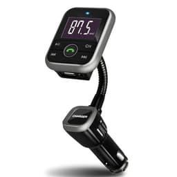 FM-sender med Bluetooth-håndfri og biloplader, 2,1A, Sort