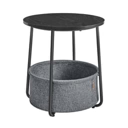 Pyöreä yöpöytä säilytyskorilla - Svart/harmaa