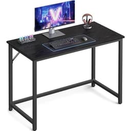 sort skrivebord med metalramme - 100 x 50 x 75 cm