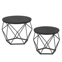 Sofabord med avtakbar plate 2-pk - Svart/Svart