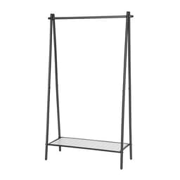 Knagerække med skohylde og robust stålramme - mat sort