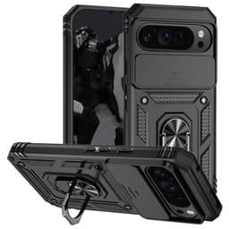 SKALO Google Pixel 10 Pro XL Armor Metallirengas Kameraliukusuoja Suojakuori - Musta