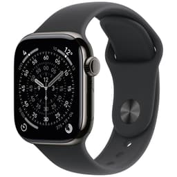 Apple Watch S11 42mm CEL (liuskekivi titaani/musta urheiluranneke) M/L