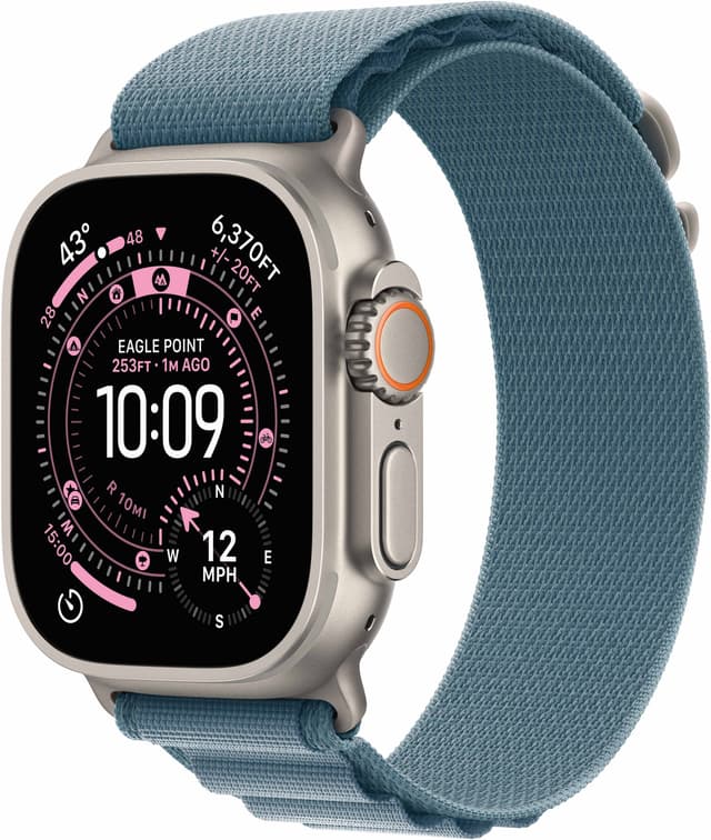 Apple Watch Ultra 3 49mm (Natural Titanium/Light Blue Alpine Loop) S