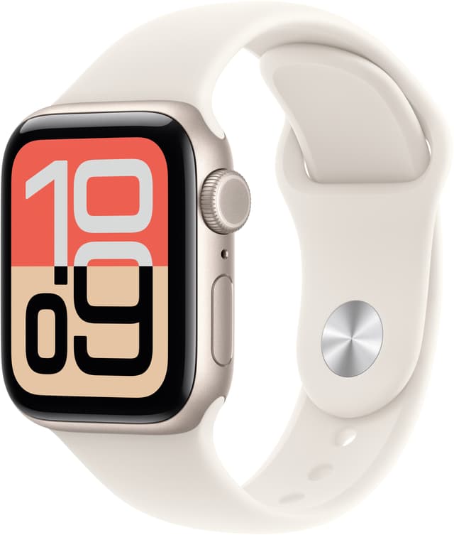 Apple Watch SE 3 GPS + Cell 40 mm tähtivalkea alumiini, tähtivalkea urheiluranneke - S/M