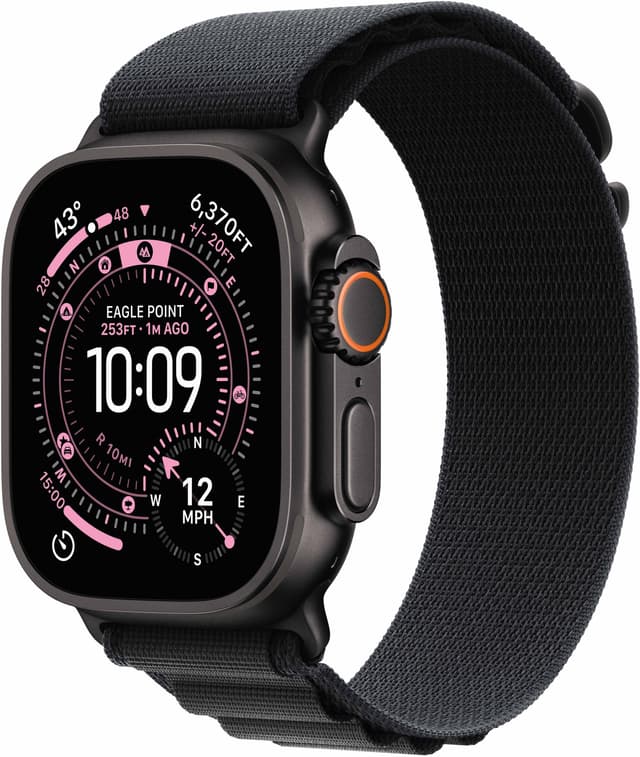 Apple Watch Ultra 3 49mm (musta titaani/musta Alpine ranneke) M