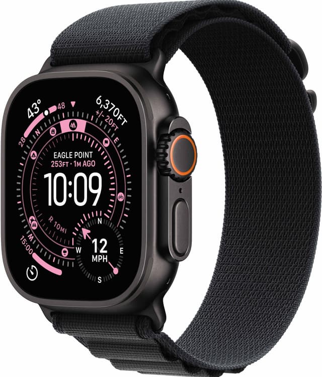 Apple Watch Ultra 3 49mm (Sort Titanium/Sort Alpine Loop) M