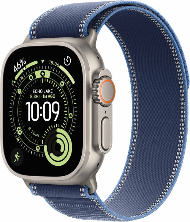 Apple Watch Ultra 3 49mm (Natural Titanium/Blue/Bright Blue Trail Loop) S/M
