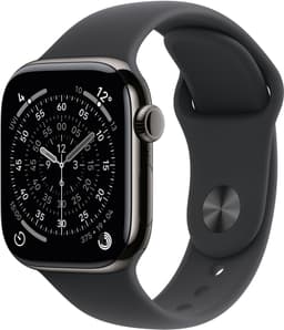 Apple Watch S11 42mm CEL (liuskekivi titaani/musta urheiluranneke) S/M