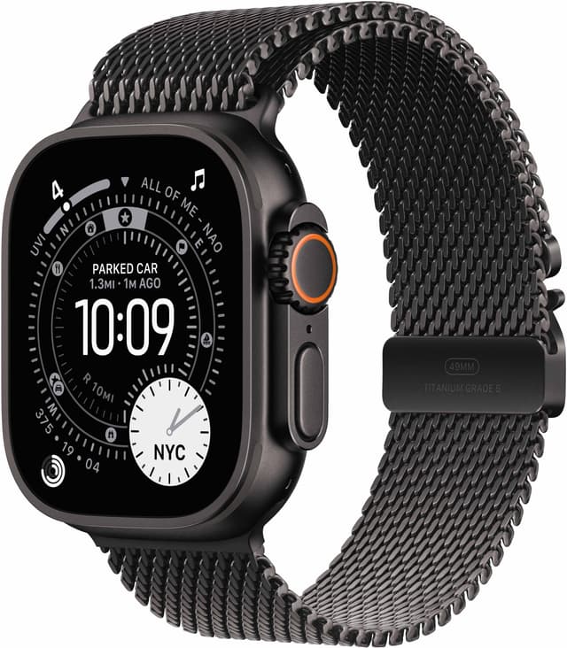 Apple Watch Ultra 3 49mm (Sort Titanium/Sort Titanium Milanese Loop) L